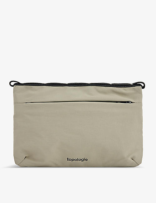 TOPOLOGIE: Wares flat brand-print nylon pouch bag