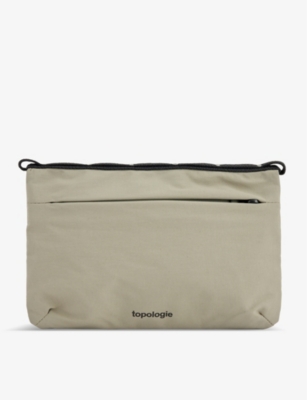 Topologie Womens Moss Wares Flat Brand-print Nylon Pouch Bag