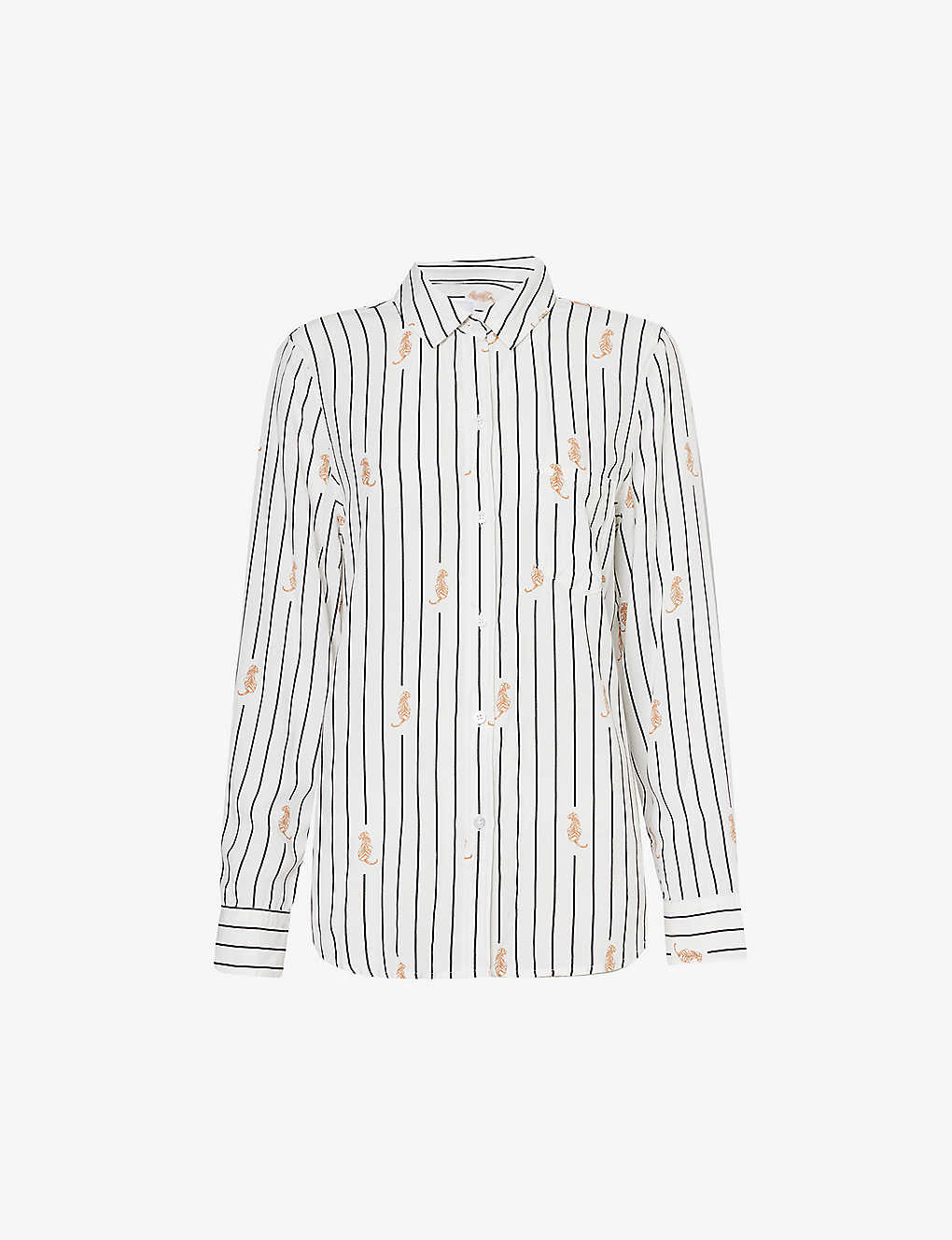 Shop Rails Kathryn Graphic-print Striped Rayon Shirt In Striped Tigers