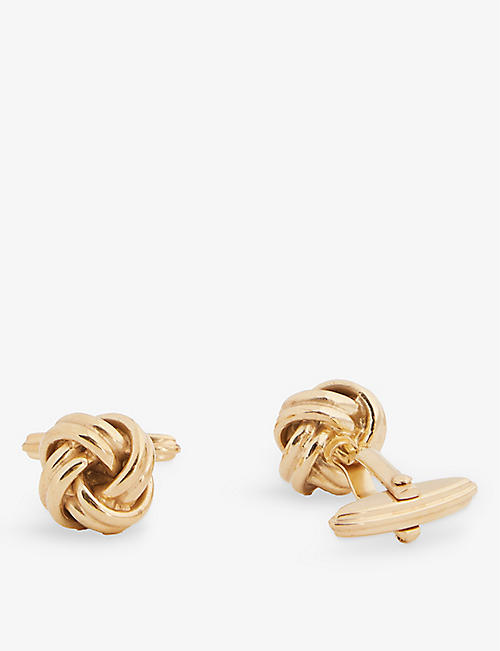 LANVIN: Knot gold-tone brass cufflinks