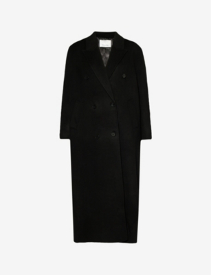 The Frankie Shop Black Gaia Double Breasted Coat In Black