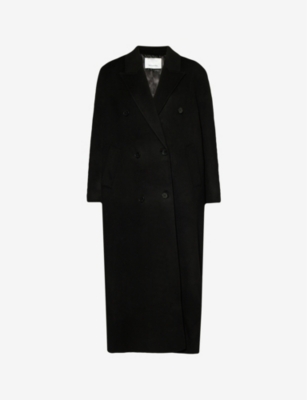 THE FRANKIE SHOP FRANKIE SHOP WOMEN'S BLACK GAIA DOUBLE-BREASTED WOOL-BLEND COAT