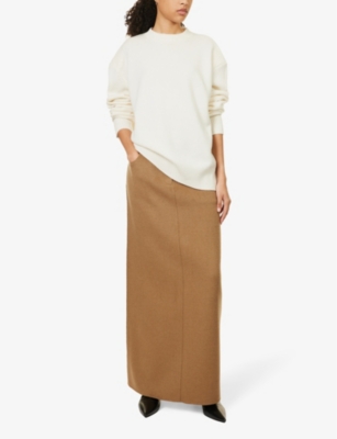 THE FRANKIE SHOP WOMENS IVORY RAFAELA PADDED-SHOULDER WOOL AND CASHMERE-BLEND KNITTED JUMPER XS 