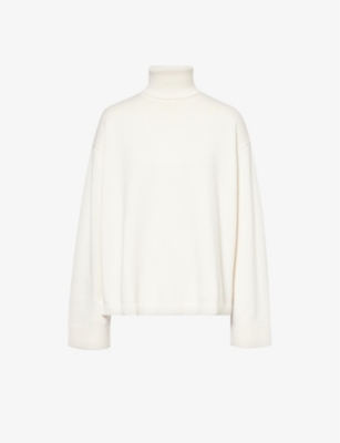 The Frankie Shop Frankie Shop Womens Ivory Rhea Turtleneck Wool And Cotton-blend Jumper