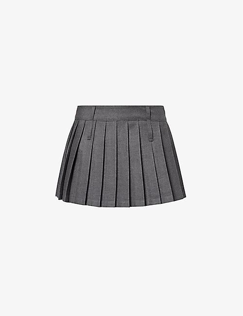 FRANKIE SHOP: Blake pleated woven mini skirt