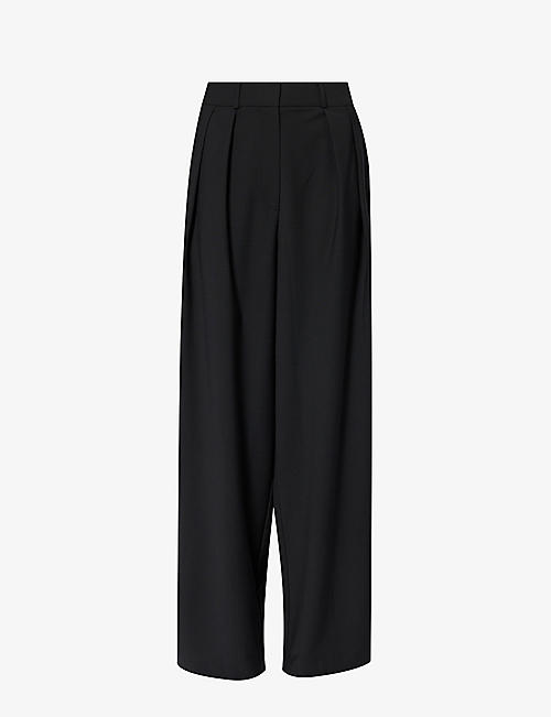 FRANKIE SHOP: Ripley wide-leg high-rise wool-blend trousers