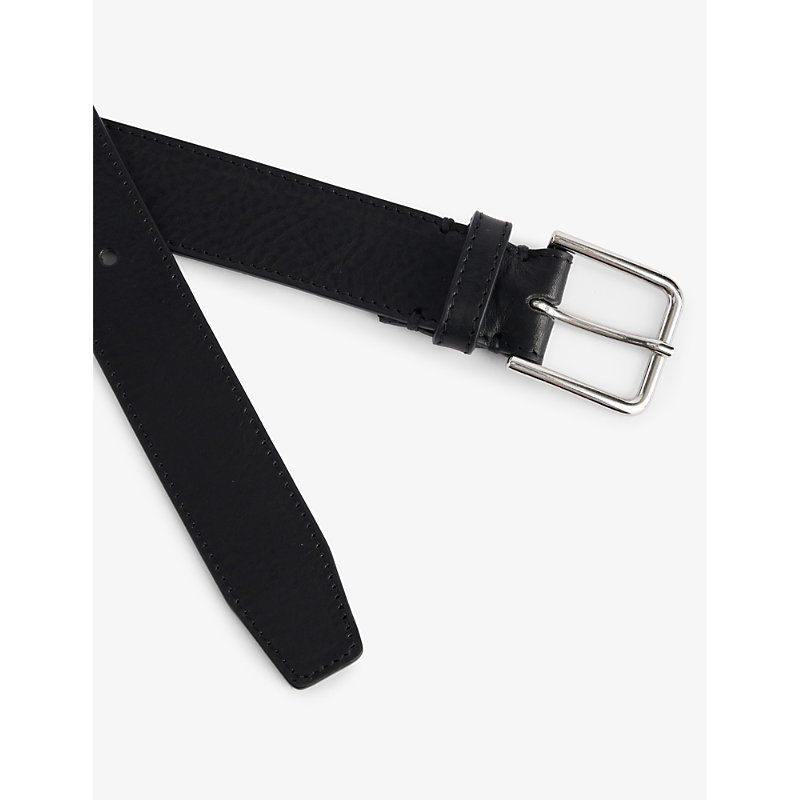 Shop The Frankie Shop Womens Black Toni Buckle-embellished Leather Belt