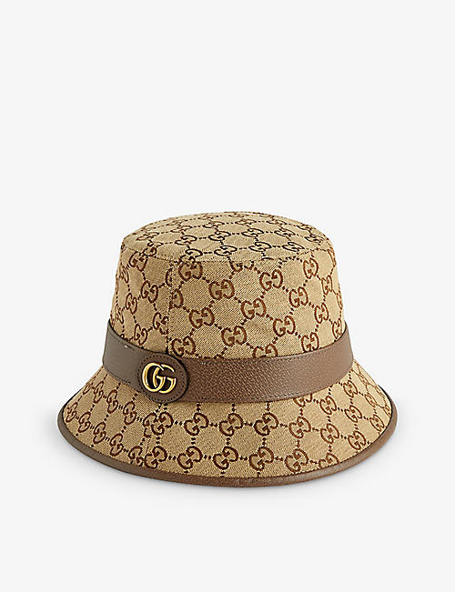 GUCCI: Monogram-pattern cotton-blend bucket hat