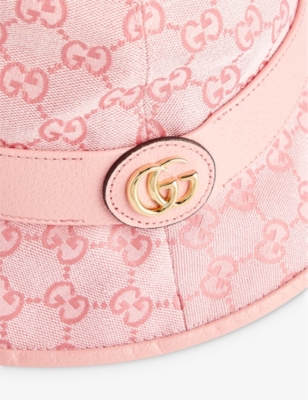 Shop Gucci Women's Soft Cot.can-dk.c.ca Logo-pattern Canvas Bucket Hat In Multi-coloured