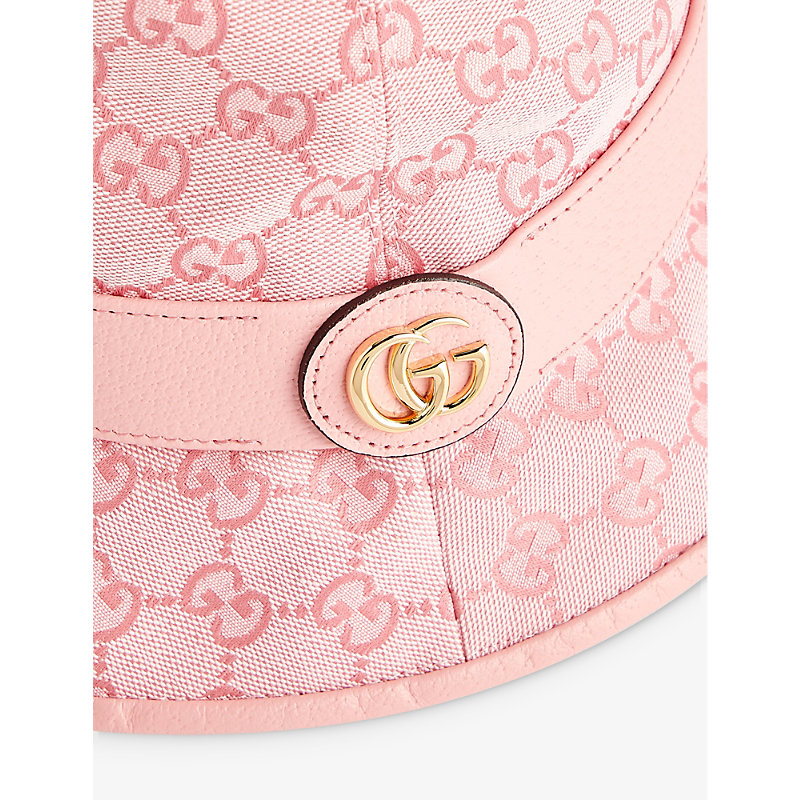 Shop Gucci Womens Soft Cot.can-dk.c.ca Logo-pattern Canvas Bucket Hat In Multi-coloured