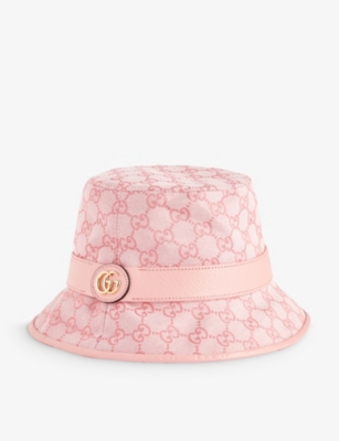 GG canvas bucket hat in pink