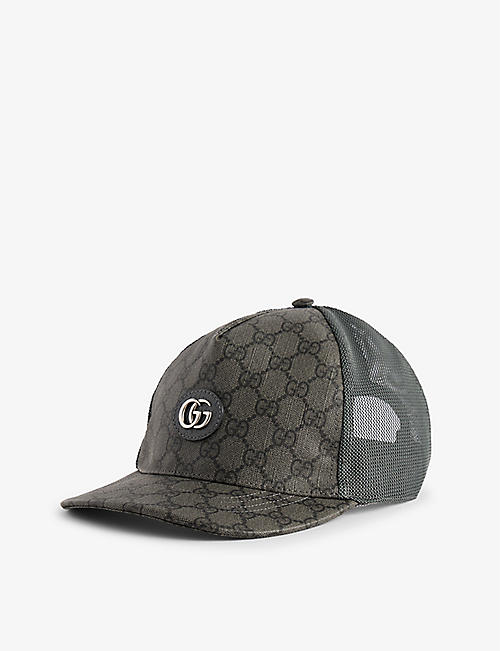 GUCCI: Monogram-pattern cotton-blend baseball cap