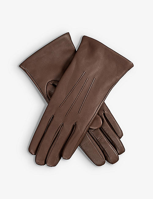 DENTS: Maisie cashmere-lined touchscreen leather gloves