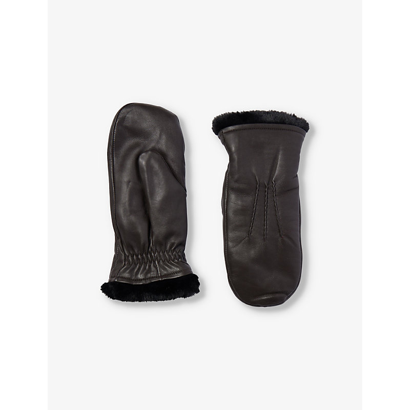 Dents Womens Mocca Teresa Lined Leather Mittens
