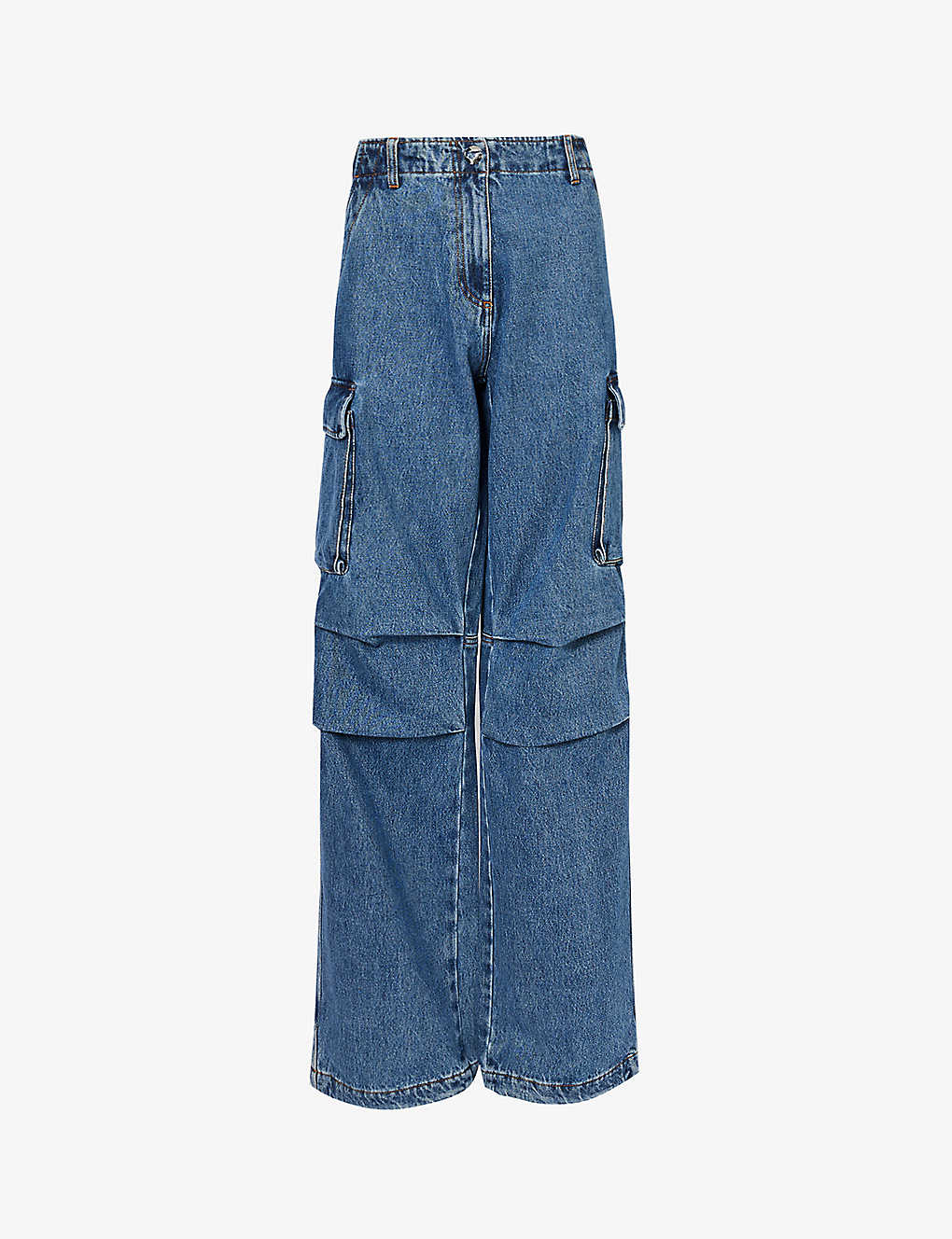 Shop Coperni Straight-leg Mid-rise Denim Jeans In Washed Blue