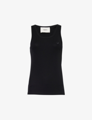 Coperni Logo Tank Top Fitted Scoop Neck In Black