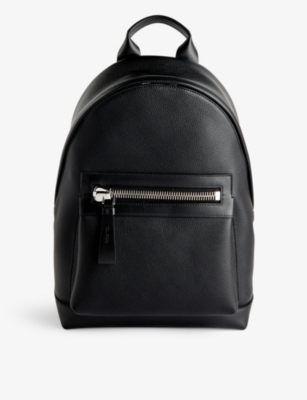 Shop Tom Ford Buckley Branded-hardware Leather Backpack In Black