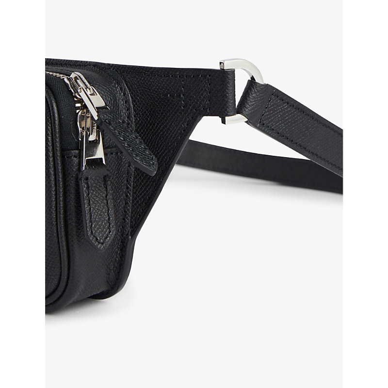 Shop Tom Ford Brand-foiled Small Leather Belt Bag In Black