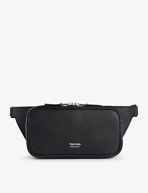TOM FORD: Brand-foiled small leather belt bag