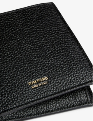 Shop Tom Ford Black T-line Grained Leather Wallet