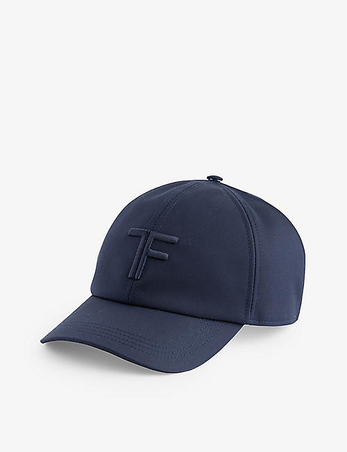 TOM FORD: Logo-embroidered cotton and leather baseball cap