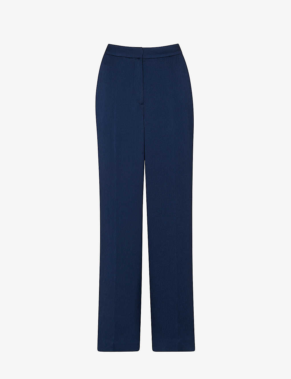 Whistles Womens Navy Ellis Relaxed-fit Satin Trousers