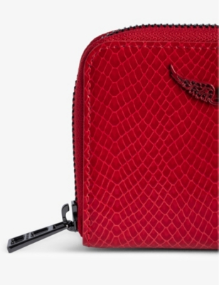 ZADIG&VOLTAIRE: Wing-embellished embossed-leather zip-around wallet