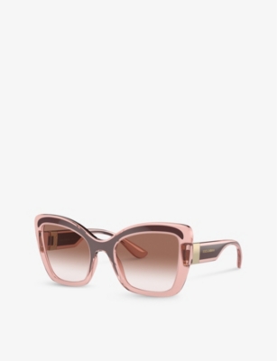 Shop Dolce & Gabbana Women's Pink Dg6170 Butterfly-frame Nylon Sunglasses