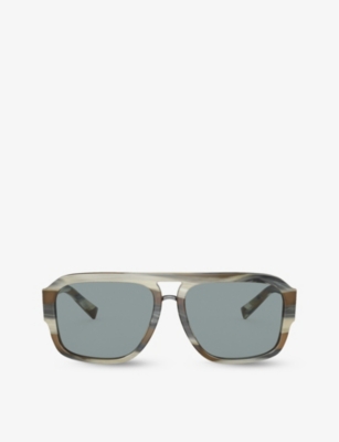 Dolce & Gabbana Dg4403 Pilot-frame Tortoiseshell Acetate Sunglasses In Grey