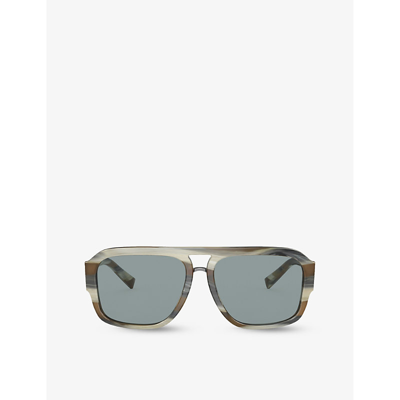 Dolce & Gabbana Dg4403 Pilot-frame Tortoiseshell Acetate Sunglasses In Grey