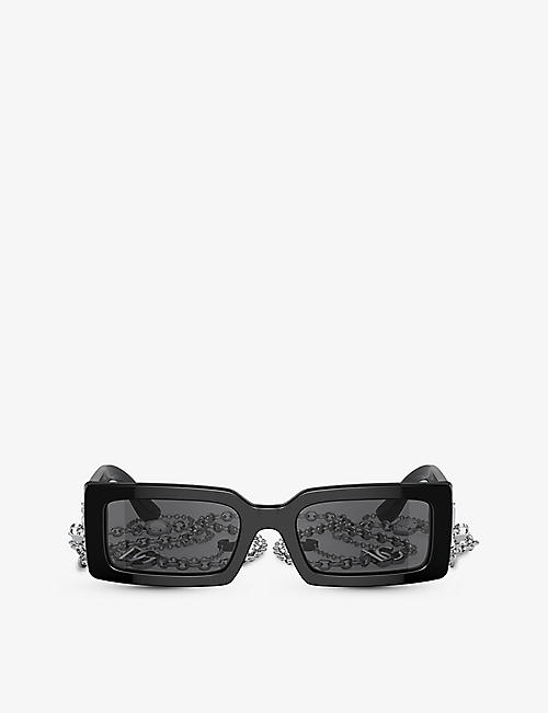 DOLCE & GABBANA: DG4416 rectangle-frame acetate sunglasses