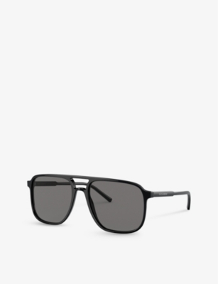 Dolce & Gabbana Dg4403 Pilot-frame Acetate Sunglasses In Black
