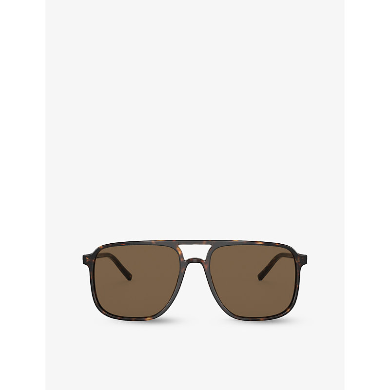 Dolce & Gabbana Dg4403 Pilot-frame Tortoiseshell Acetate Sunglasses In Brown