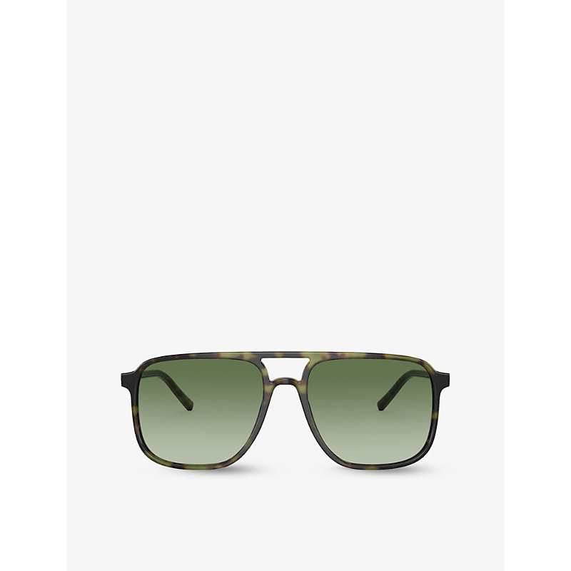 Dolce & Gabbana Dg4403 Pilot-frame Tortoiseshell Acetate Sunglasses In Green