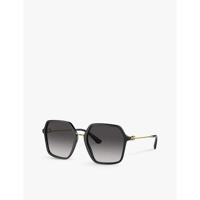 Shop Dolce & Gabbana Women's Black Dg4422 Square-frame Acetate Sunglasses
