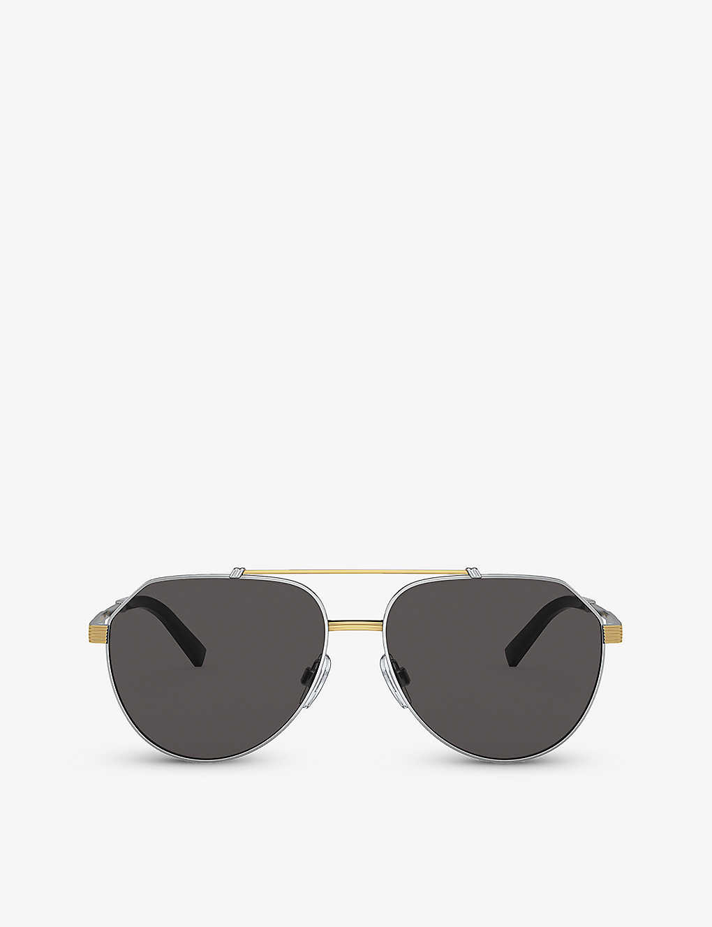 Dolce & Gabbana Dg2288 Pilot-frame Steel Sunglasses In Silver
