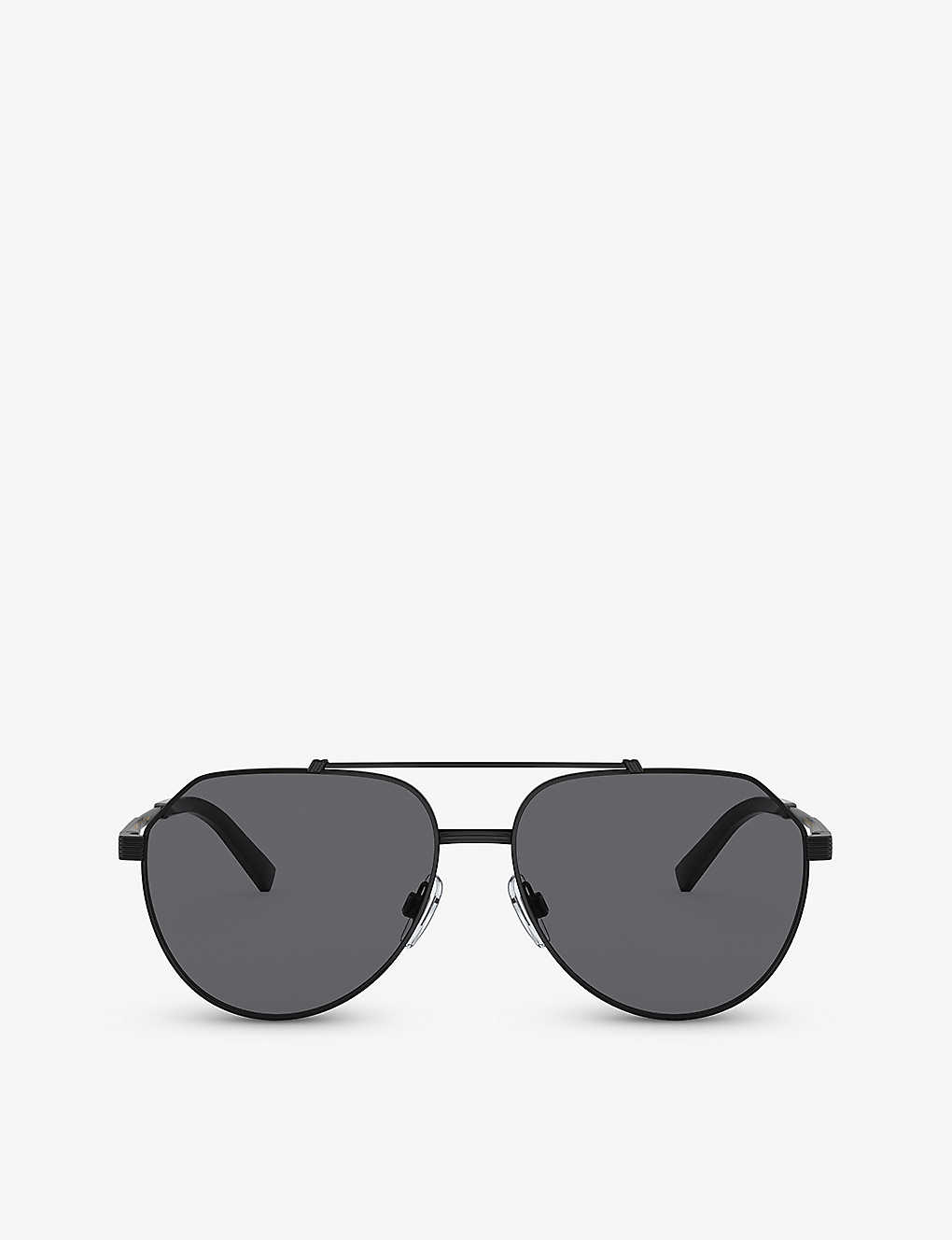 Dolce & Gabbana Dg2288 Pilot-frame Steel Sunglasses In Black