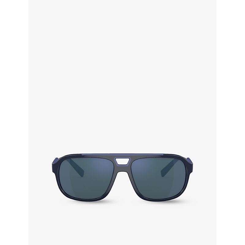Dolce & Gabbana Dg6179 Pilot-frame Nylon Sunglasses In Blue