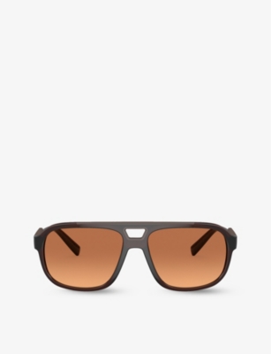 Dolce & Gabbana Dg6179 Pilot-frame Nylon Sunglasses In Brown