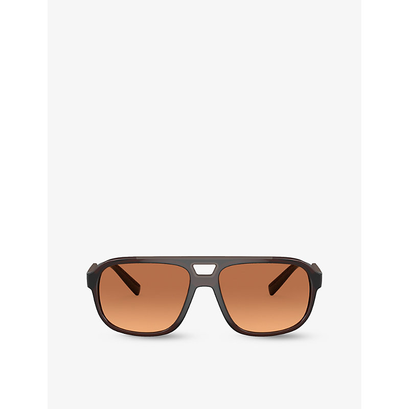 Dolce & Gabbana Dg6179 Pilot-frame Nylon Sunglasses In Brown