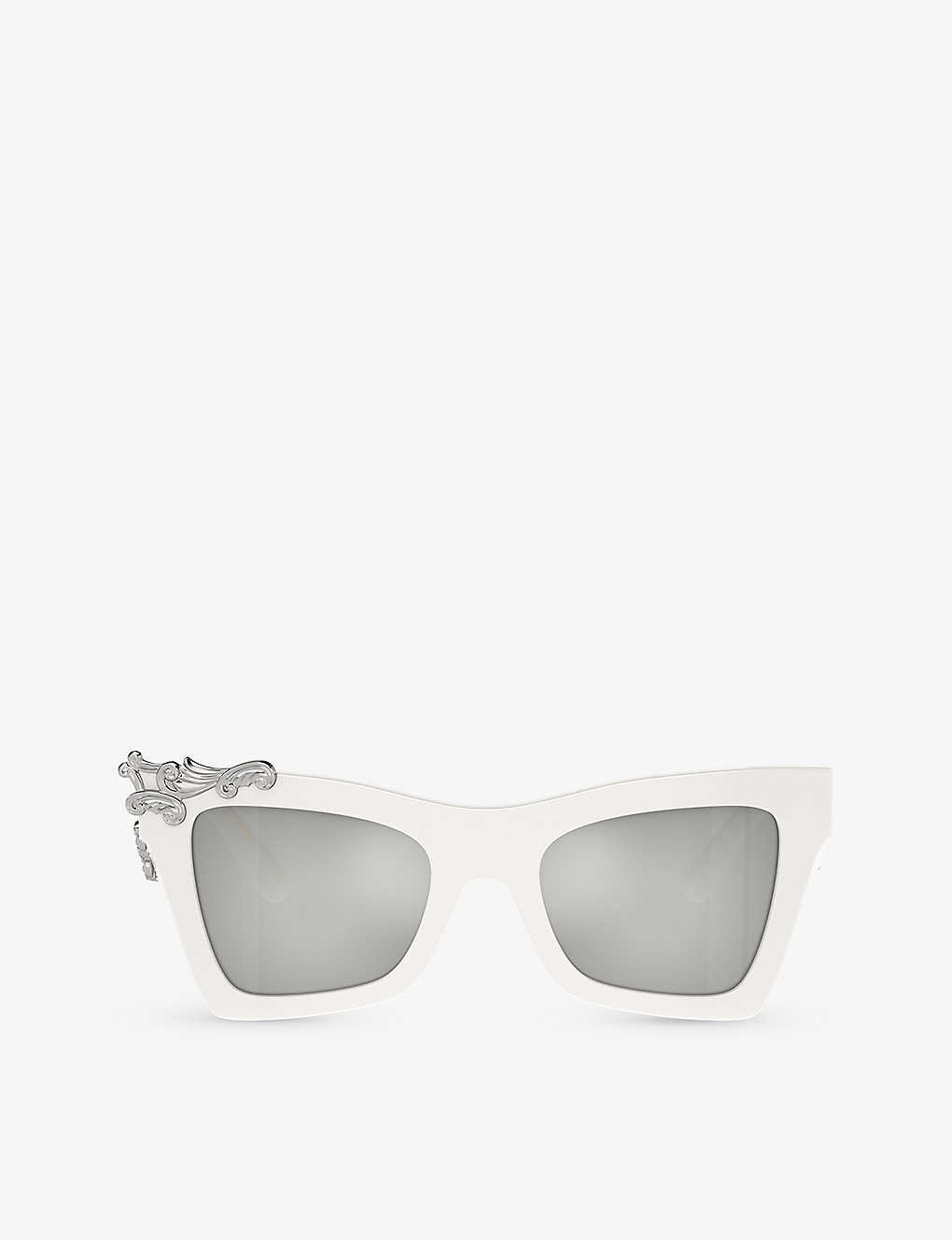 Dolce & Gabbana Dg4434 Cat-eye Frame Acetate Sunglasses In White