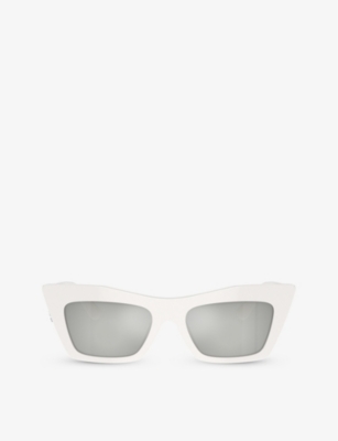 Shop Dolce & Gabbana Women's White Dg4435 Cat-eye Frame Acetate Sunglasses