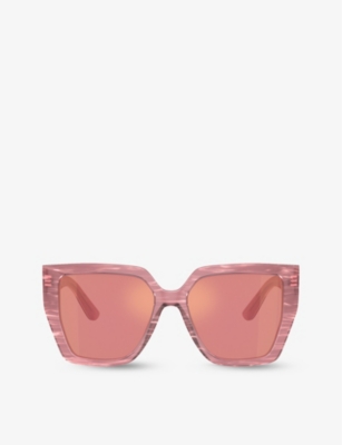 Dolce & Gabbana Dg4438 Square-frame Acetate Sunglasses In Pink
