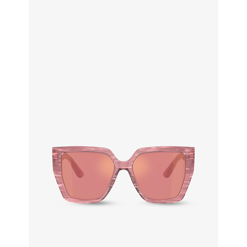 Dolce & Gabbana Dg4438 Square-frame Acetate Sunglasses In Pink