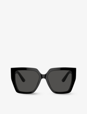 Dolce & Gabbana Dg4438 Square-frame Acetate Sunglasses In Black