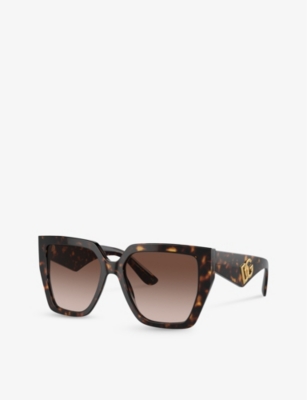 Dolce & Gabbana Womens Brown Dg4438 Square-frame Tortoiseshell Acetate Sunglasses In Brown