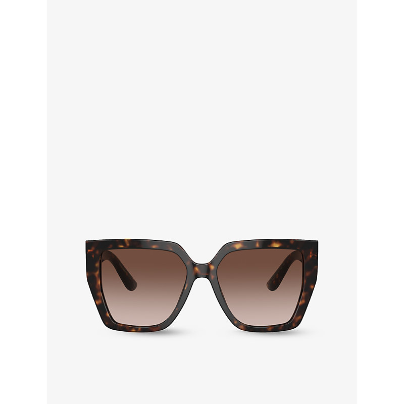 Dolce & Gabbana Dg4438 Square-frame Tortoiseshell Acetate Sunglasses In Brown