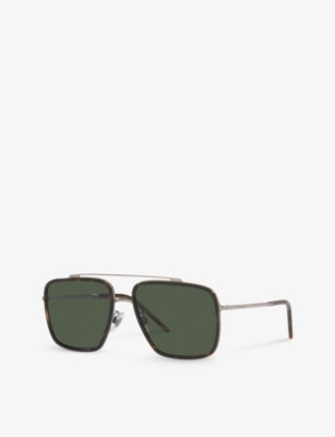 DOLCE & GABBANA: DG2220 square-frame metal sunglasses
