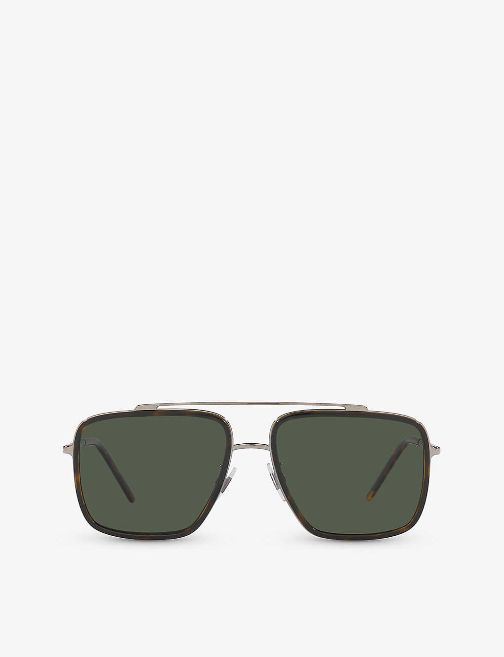 Dolce & Gabbana Dg2220 Square-frame Metal Sunglasses In Silver