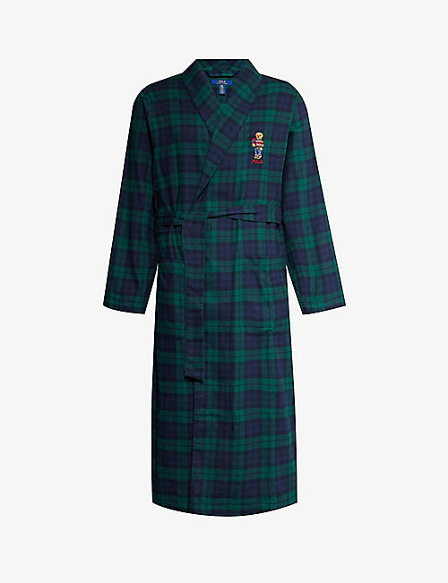 POLO RALPH LAUREN: Lounge brand-embroidered cotton robe
